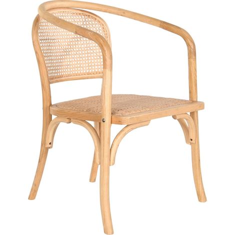 Chaise cuisine rotin d'orme style épuré et confort - Couleur naturelle d'orme et rotin (1/5)