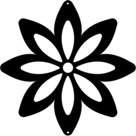 K3 Blumenanhänger, Frühlingsdekoration, schwarzes durchbrochenes Ornament