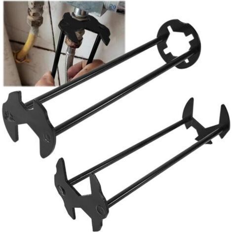 Jeu de 2 clés de robinet, clés à molette en métal de haute qualité, 7 clés de robinet d'évier à écrou uni, clés de robinet pour divers robinets et tuyaux (1/5)