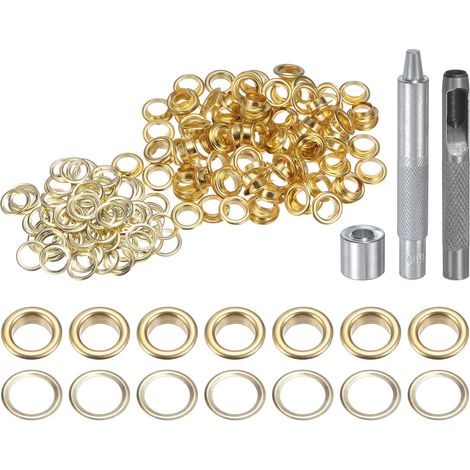 100Pcs Kit d'Outils pour Œillets en Cuivre de 8 mm Couleur Or (1/5)