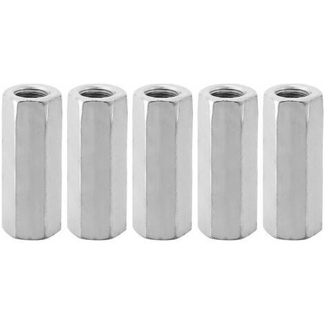 écrous à douille en acier au carbone M12, douille hexagonale M12 50, écrou long M12, connecteur de tige filetée M12, fixations filetées à douille (M1250-15mm) (1/5)