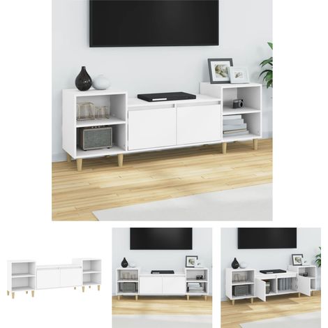Stauraum - vidaXL TV-Schrank Weiß 160x35x55 cm Holzwerkstoff - Wandhalterung (1/5)