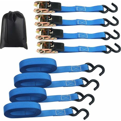 Kaelt - Sangles à cliquet - Kit de 4 sangles à cliquet, sangles de 5 m avec tendeur à cliquet Sangles à cliquet pour remorques, caravanes, vélos, mobilité (1/5)