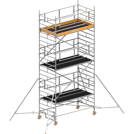 Layher Rollgerüst Uni Breit P2 Safety Plus mit Doppelgeländer und ausziehbaren Gerüststützen 7,20m AH (1/3)