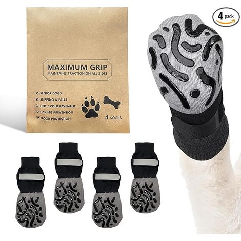 Dog Socks Dog Paw Protection Black (1/5)