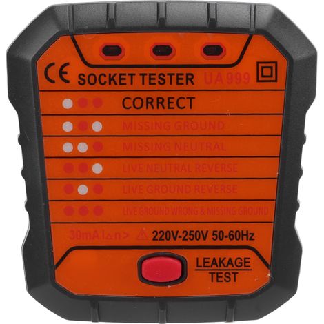 Multifunktionaler Steckdosentester, elektrischer Fehlerdetektor für die Wartung von Büro- und Haushaltssteckdosen (220 V-250 V)