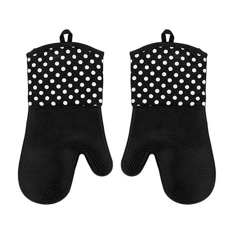 (Schwarzer) Hitzebeständiger Handschuh - Silikon-Küchenhandschuh, rutschfest. (1/5)