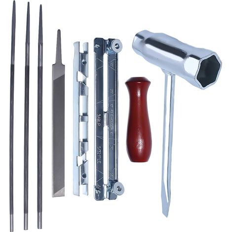 Kit professionnel d'affûtage de tronçonneuse, lime de tronçonneuse pour Husqvarna Stihl Poulan Pro Echo Homelite Jonsered Craftsman Clé de réglage (1/5)
