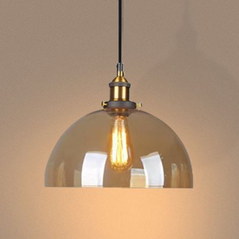 Lustre Suspension en Verre Industrielle Rétro Luminaire Vintage Lampe de Plafond E27 Abat-jour pour Salon Chambre Cuisine Ambre D (1/5)