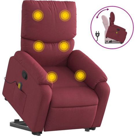 Chaise longue de massage en velours bordeaux – Lit de relaxation ergonomique avec dossier inclinable, repose-pieds réglable et revêtement doux pour salon ou spa (1/5)