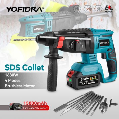 Perforateur sans fil brushless 26 mm – Outil électroportatif multifonction rechargeable, compatible batterie Makita 18V
