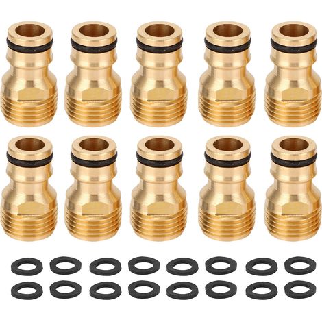 Paquete de 10 adaptadores de grifo para lavavajillas, conexión rápida, latón, para lavavajillas portátiles.