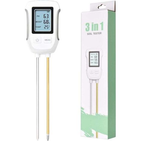 5 in 1 Soil Tester PH Meter Digital Plant Thermometer Tester with Brightness/Temperature/Soil PH/Soil Moisture/Environmental Humidity, for Garden Lawn Farm (1/4)