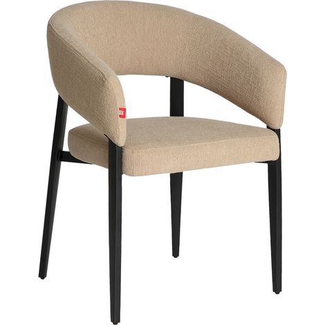 Chaise contemporaine en tissu texturé - beige et noir (1/5)