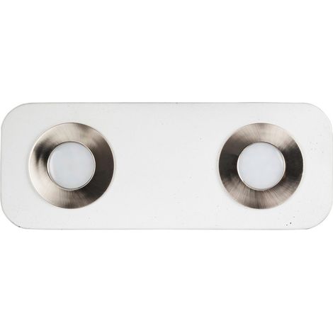 Plafonnier en Béton Blanc Design Rectangulaire 2 Spots COOL (1/2)