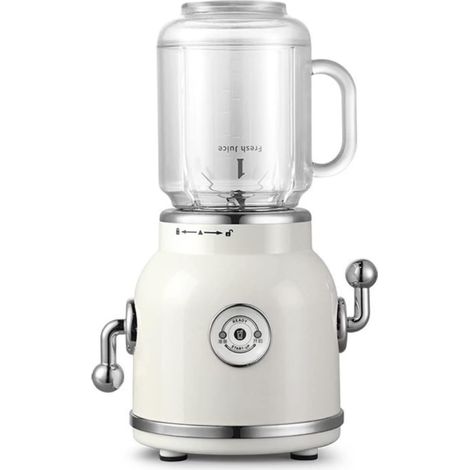 Blender mixeur électrique design retro minimaliste vintage. Smoothies, jus ou protéines. 2 contenants pour transport (1, Crème)