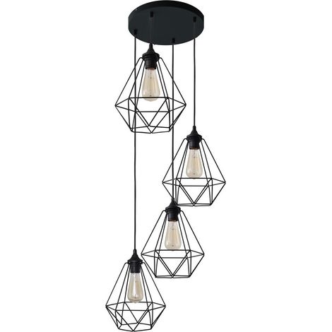 Helam KARO Plafonnier Suspendu Cluster Noir 35cm