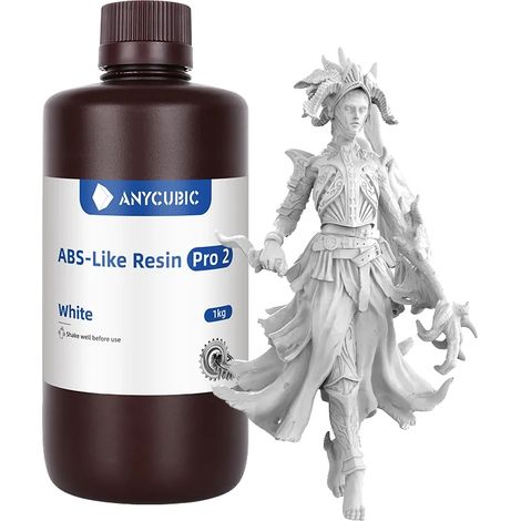 Resina 3D, curado UV rápido, alta precisión, ABS Pro2 Blanco - 5 kg (1/2)
