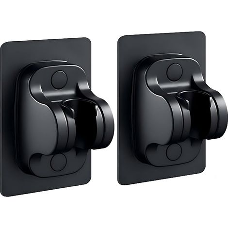 (Noir 2P) Support de Douche à Main sans Perçage,Support de Pommeau de Douche Mural avec à Angle Réglable,Imperméable,Adhésif Puissant,Universel Support de Douche pour Salle de Bains (1/5)