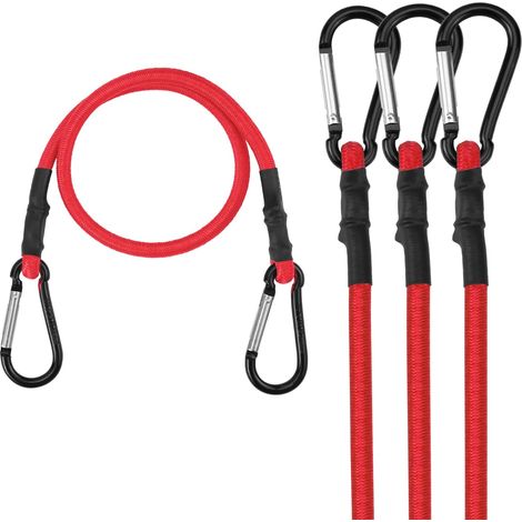 Lot de 4 tendeurs élastiques ultra-résistants de 61 cm avec crochets - Sangles élastiques en caoutchouc de qualité supérieure pour tente, porte-bagages, camping, camping-car, vélo et rangement.