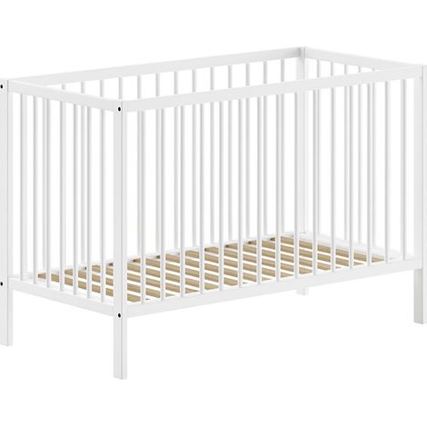 Lit Bébé à Barreaux "Dino" 60x120cm Blanc