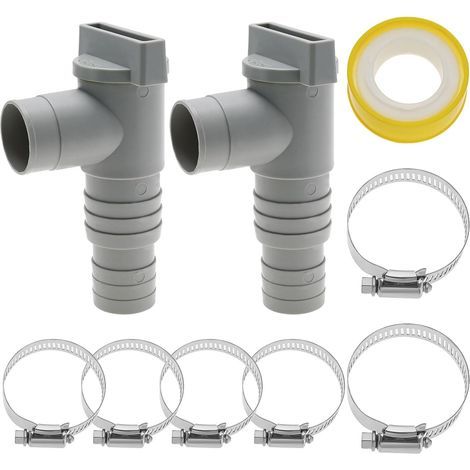 One-piece shut-off valve kit for above-ground pools, with 32mm hose connector, pool hose adapter, shut-off valve, 32mm shut-off valve and pool maintenance accessories (1/5)