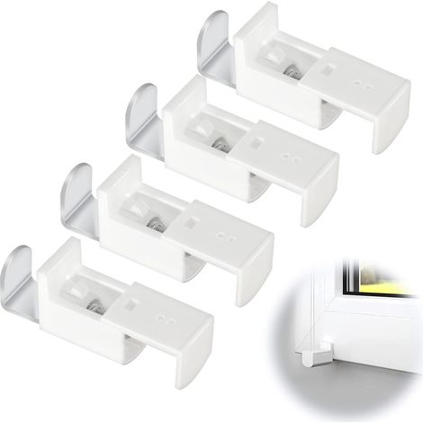 Lot de 4 supports de serrage pour store plissé - Accessoires de réglage : 20 mm - Pour store double et store plissé - Blanc