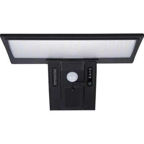 90 LEDs Solar-Wandleuchte mit PIR-Bewegungsmelder, 6000 K, Dämmerungssensor, solarbetrieben, mit Fernbedienung