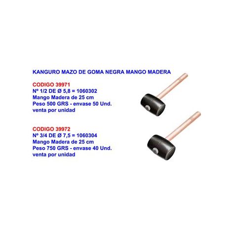 Rubi młotek gumowy czarny miękki 750g