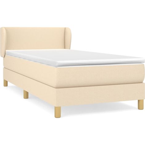 Maison Exclusive - Boxspringbett mit Matratze Creme 90x200 cm Sto