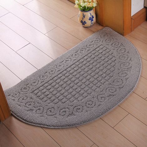 Rutschfeste, halbrunde Eingangsmatte, grau, 48 x 78 cm, Fußmatte für Zuhause, Badezimmer, Eingangsbereich, direkt vom Hersteller (1/3)