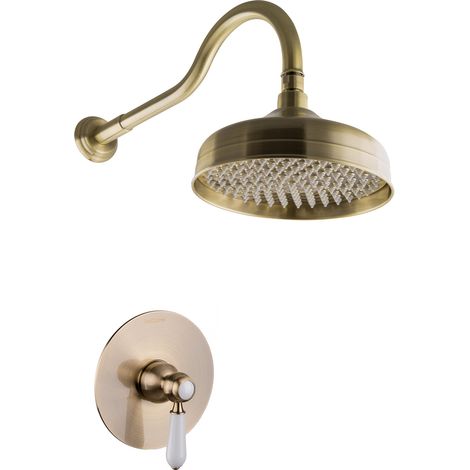 PaulGurkes Ensemble de Douche Encastré en Laiton Antique Système de Douche Rétro