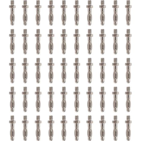 50 fiches bananes à filetage hexagonal, haute précision, excellentes performances de transmission, connecteurs pour tests électroniques (1/4)