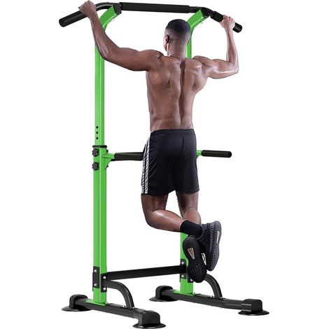 Soges – Barre de traction multifonction réglable en hauteur – Entraîneur abdominaux et dips – Acier allié – Poignées antidérapantes