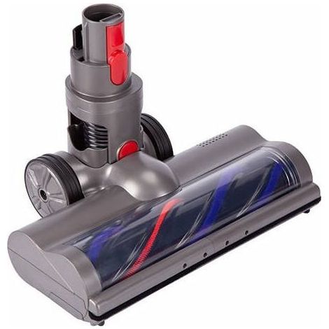 Spazzola rotante motorizzata compatibile con Dyson V7, V8, V10, V11, rullo morbido per pavimenti in parquet e piastrelle e luce LED, grigio argento.