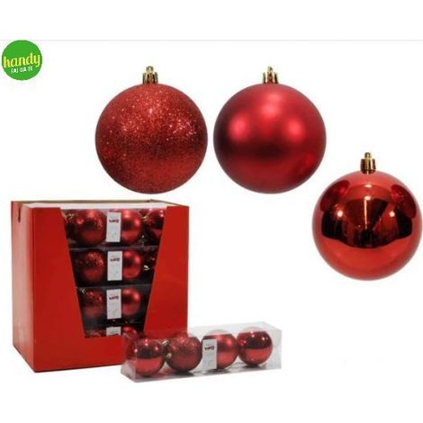 Sfere natalizie Handy Ø 8cm pz.4 rosso
