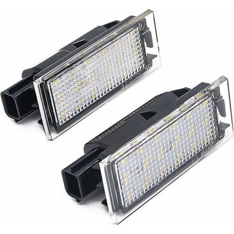 Lntyq Lampe de licence, 2 pièces lampe de plaque d'immatriculation LED de voiture adaptée pour/Twingo/Clio/Megane/Lagane (18pcs perles lumineuses LED)