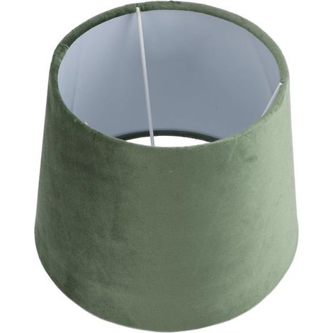 Abat-jour ovale en tissu vert 1 pièce Douille conique E27/E14 Lumière douce Salon/Chambre (1/5)
