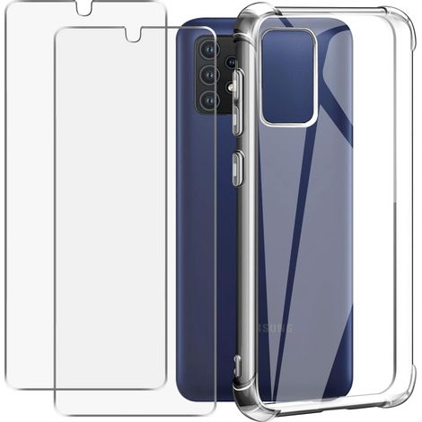 CUSTODIA + 2X VETRO TEMPERATO PER SAMSUNG GALAXY A73 SILICONE TRASPARENTE (1/5)