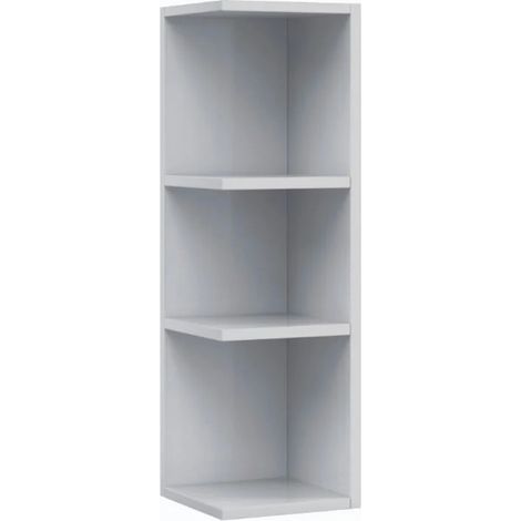 Colonne de salle de bain suspendue avec 3 étagères fixes – Panneau mélamine 15mm – Finition blanc brillant – Dimensions 20x19,5x65cm – Arkitmobel (1/6)