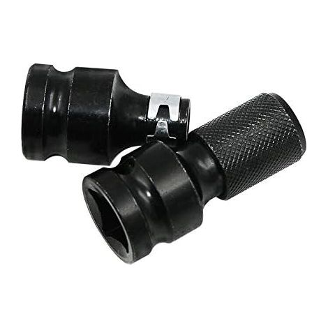 Lot de 2 adaptateurs de douille à impact - Réducteur de douille femelle de 1,27 cm - Entraînement mâle de 6,35 mm pour les conversions de visseuse à percussion/clés à cliquet