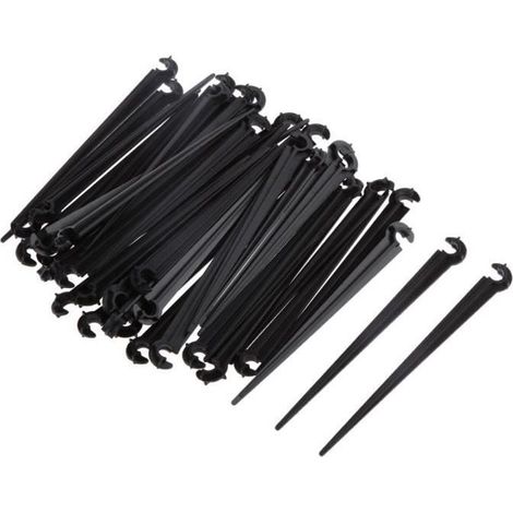 100pcs 11mm Support Fixation Pour 4/7mm Irrigation Goutte à Goutte Tuyau D'eau (1/4)