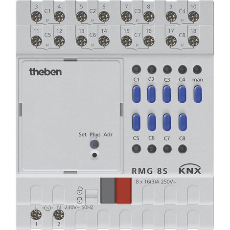 Theben Attuatore di commutazione KNX bianco 8 canali