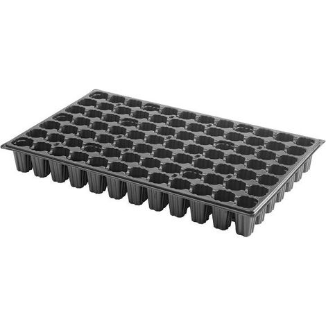 Plateau Plastique - 84 Trous - 30 x 50 cm - Pour Semis - Noir