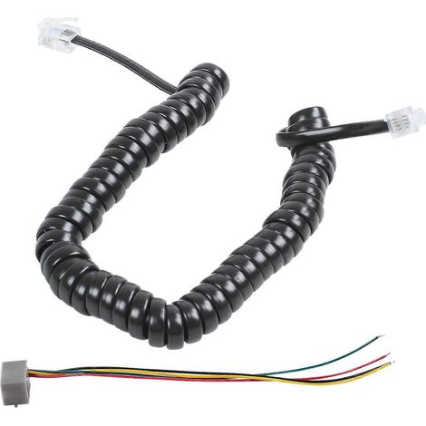 Un câble modem téléphonique RJ9 noir de 9,3 pouces et dix adaptateurs de connecteur téléphonique femelle RJ9 616E 4P4C (avec quatre câbles de 8 cm). (1/5)