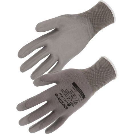Gants de Protection PU sur Support Nylon Polyamide Sans Couture - Jauge 18 - Manutention Fine - Taille 7 - Lot de 10 (1/2)