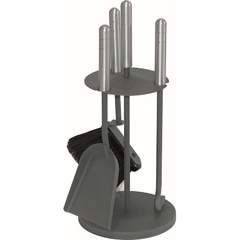 Serviteur de cheminée avec 3 accessoires Sornel Edilinox - Coloris Anthracite (1/3)