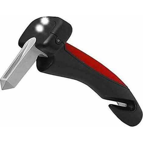 Poignée de voiture sécurité évasion sauvetage fenêtre cassée marteau voiture de sauvetage sortie auxiliaire poignée de support portable avec lumière LED, (1/5)