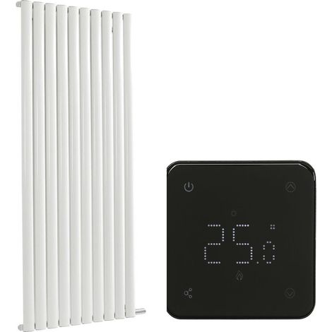 Milano Aruba Ardus White 1784mm x 590mm Dry Heat Vertical Oval Panel Electric Radiator - Wi-Fi Thermostat (1/5)