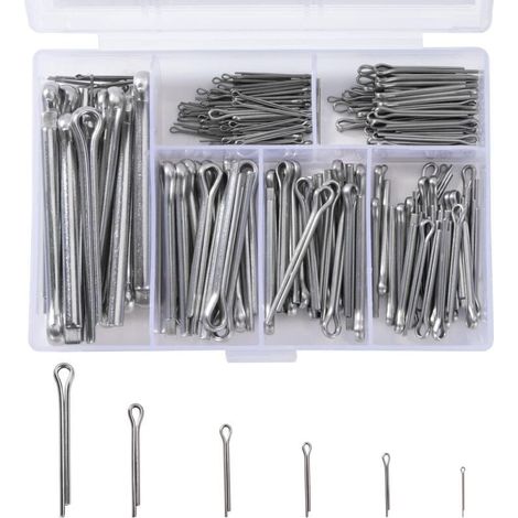 230 Pièces Goupilles Fendues en Acier Inoxydable M1 M2 M2.5 M3 M4 M5 Goupille de Retenue Assortiment Kit avec Boîte de Rangement (1/4)